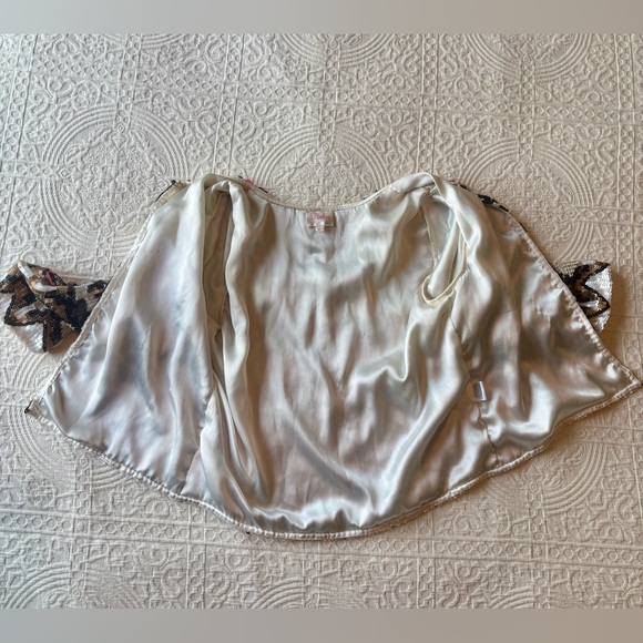Sequin silk cropped evening jacket size XS - Picture 6 of 12